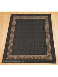 Greek Key Black Rug - Thumbnail - 2