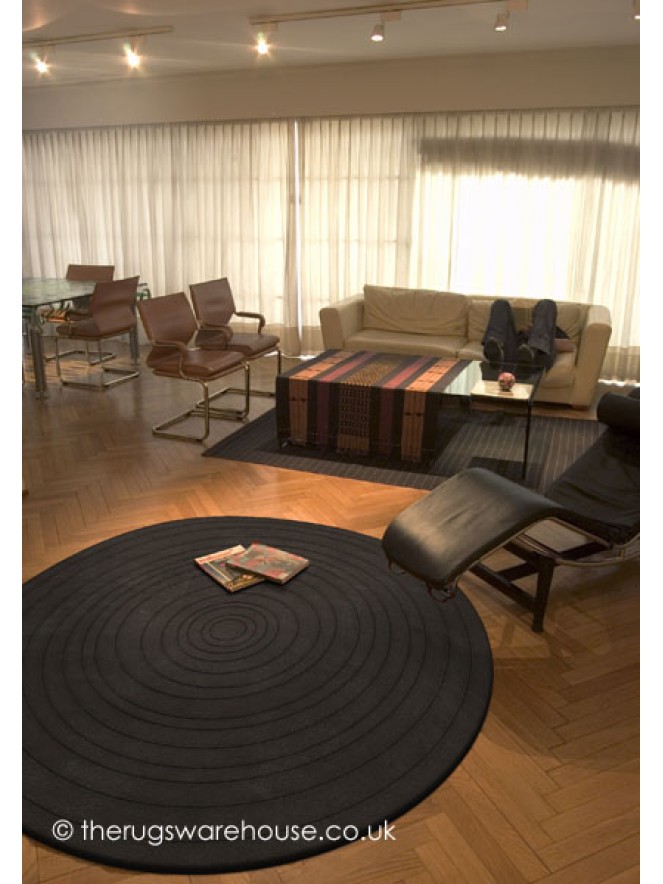 Eden Dark Grey Circle Rug - 2