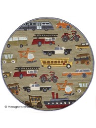 Vehicles Circle Rug - Thumbnail - 2