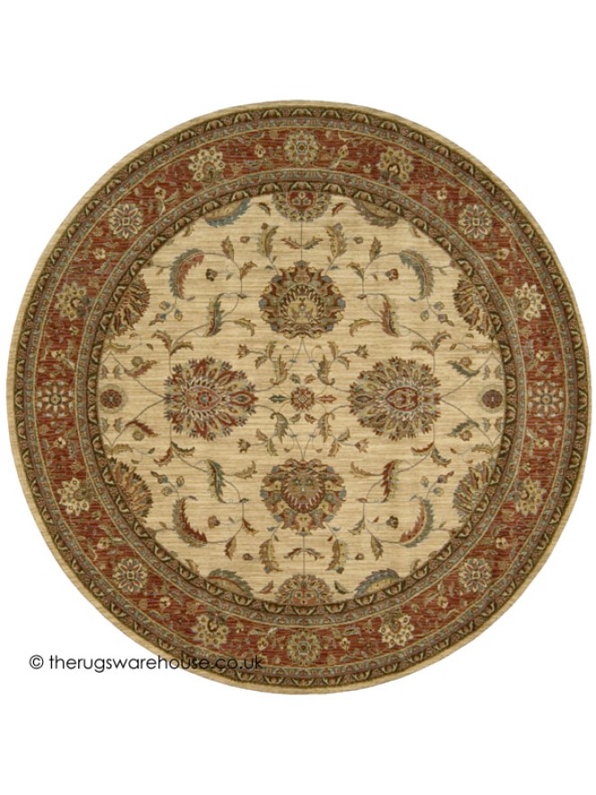 Patina Ivory Terra Circle Rug - 4