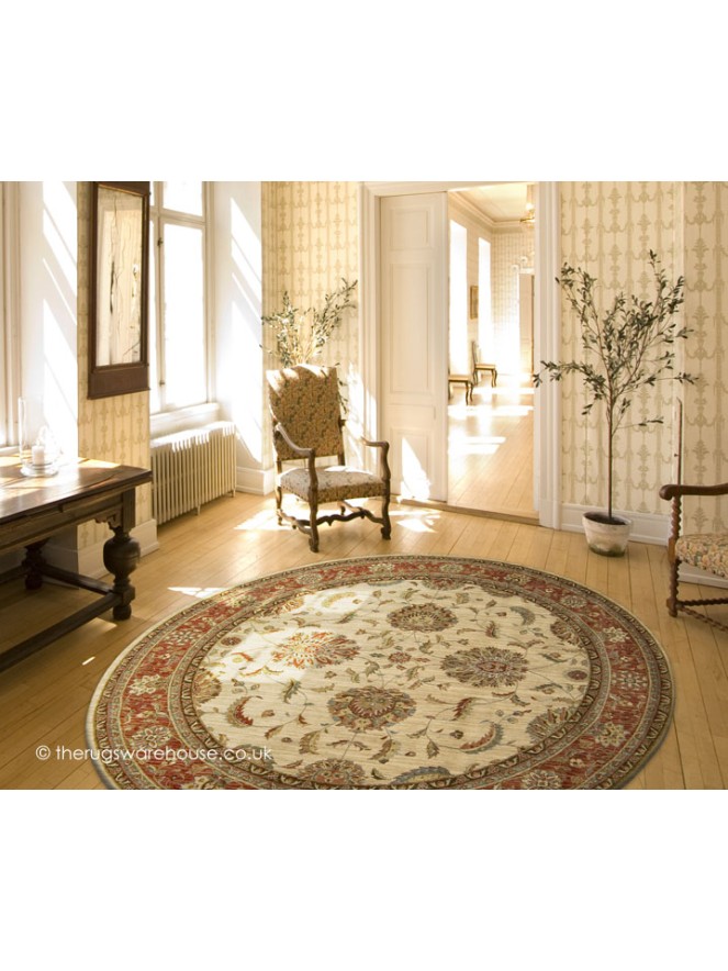 Patina Ivory Terra Circle Rug - 2