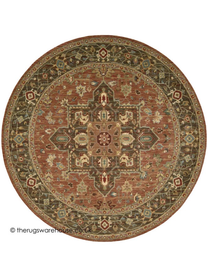 Shivaz Rust Circle Rug - 4