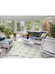 Linear Turquoise Rug - Thumbnail - 2