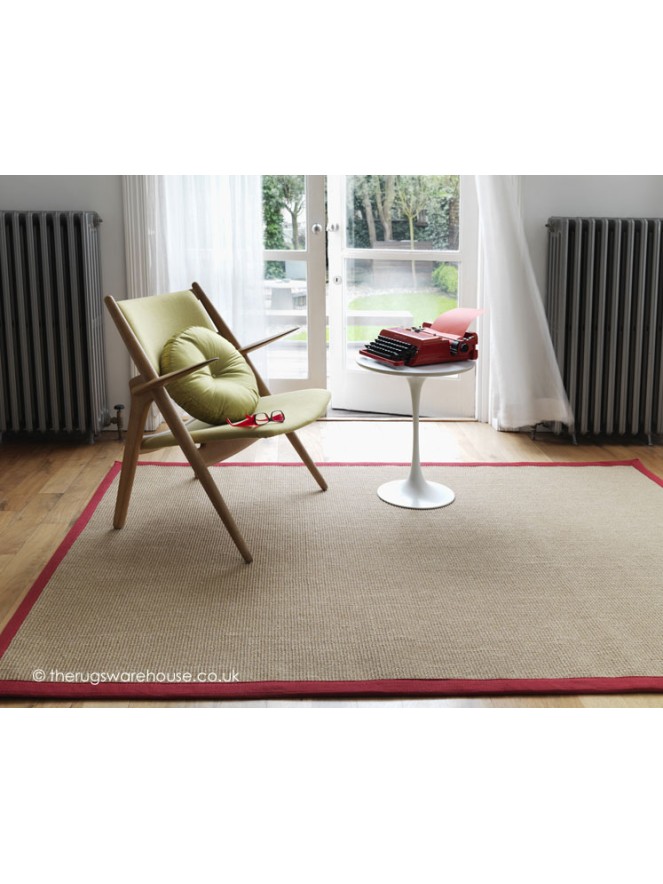 Sisal Linen Red Rug - 2