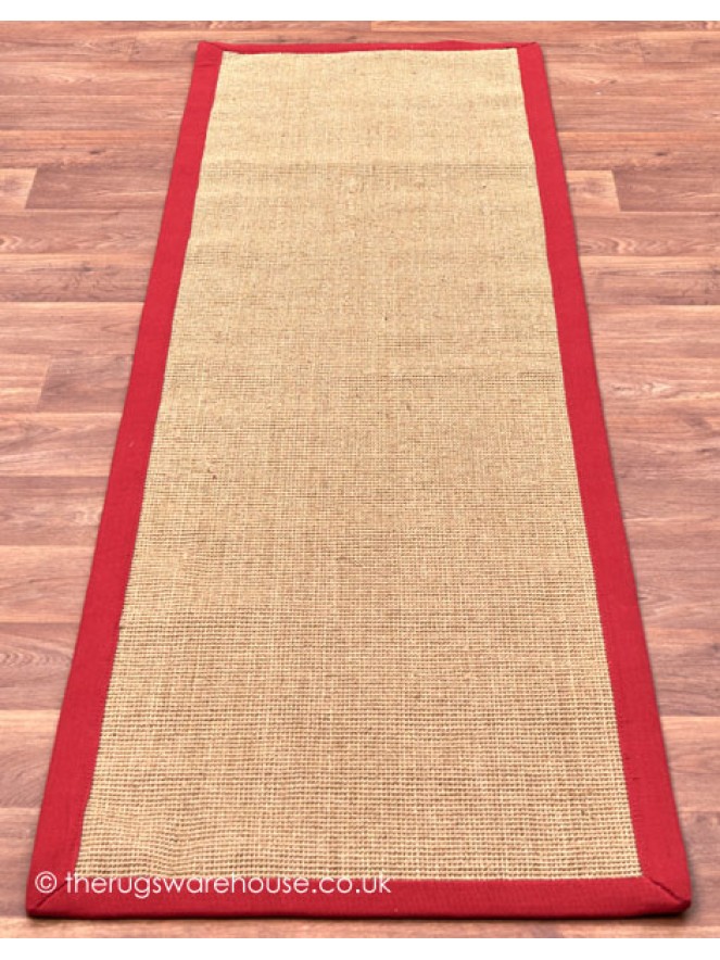 Sisal Linen Red Runner - 3