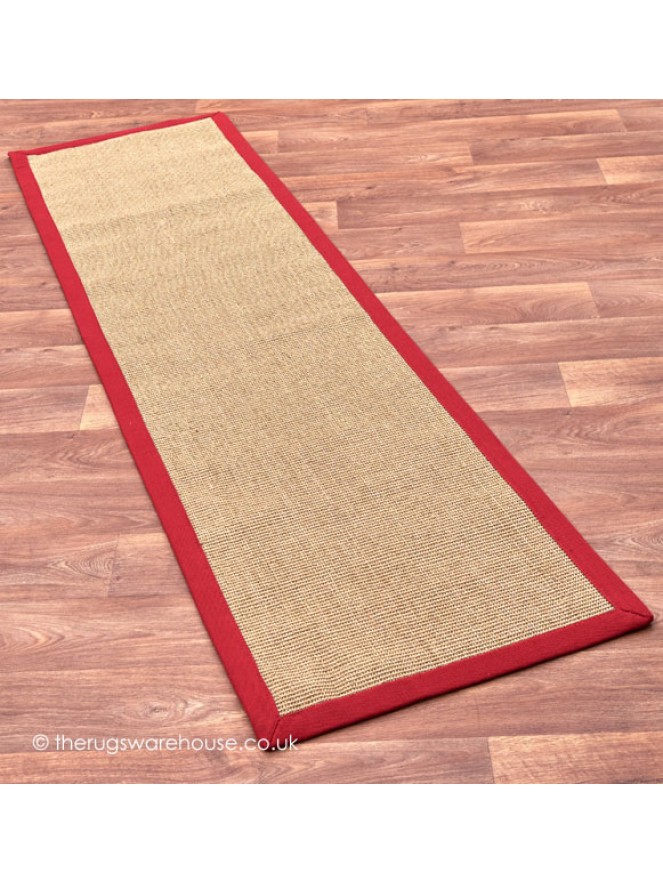 Sisal Linen Red Runner - 2