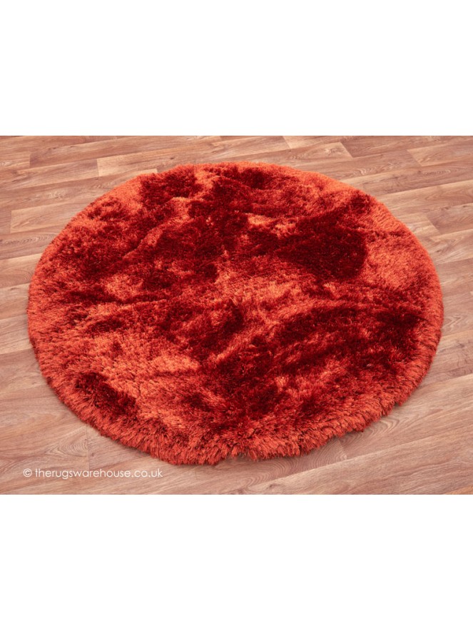 Plush Rust Circle Rug - 2