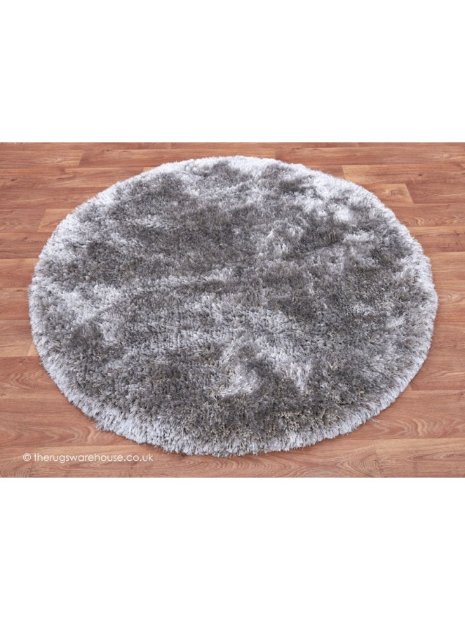 Plush Silver Circle Rug - 2