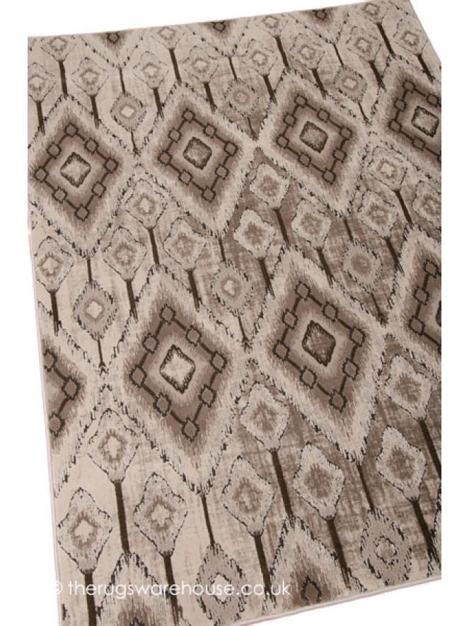 Rhombus Beige Rug - 4