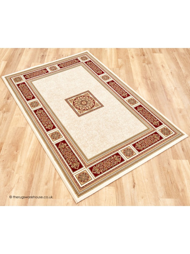 Piero Ivory Red Rug - 3