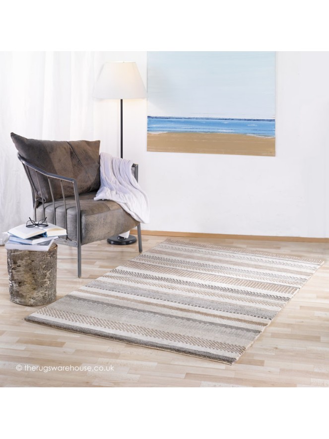 Ocean Stripes Cream Rug - 2