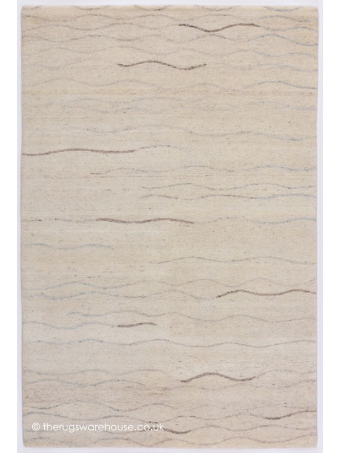 Ocean Waves Cream Rug - 5