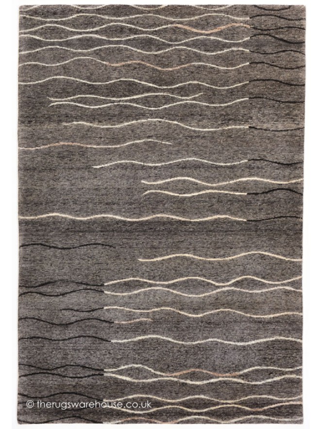 Ocean Waves Grey Rug - 5