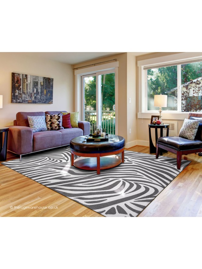 Jungle Zebra Grey Rug - 2