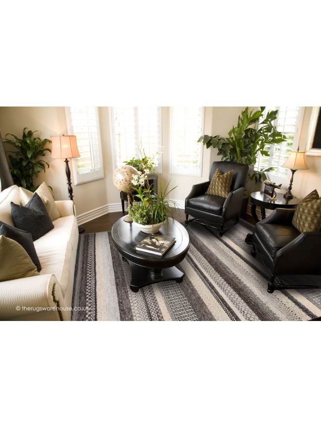 Ocean Stripes Grey Rug - 3