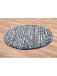 Dunya Blue Circle Rug - Thumbnail - 7