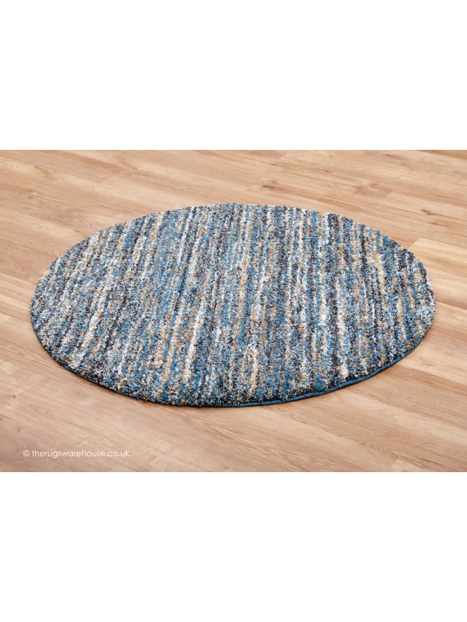 Dunya Blue Circle Rug - 7