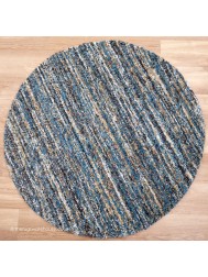 Dunya Blue Circle Rug - Thumbnail - 2