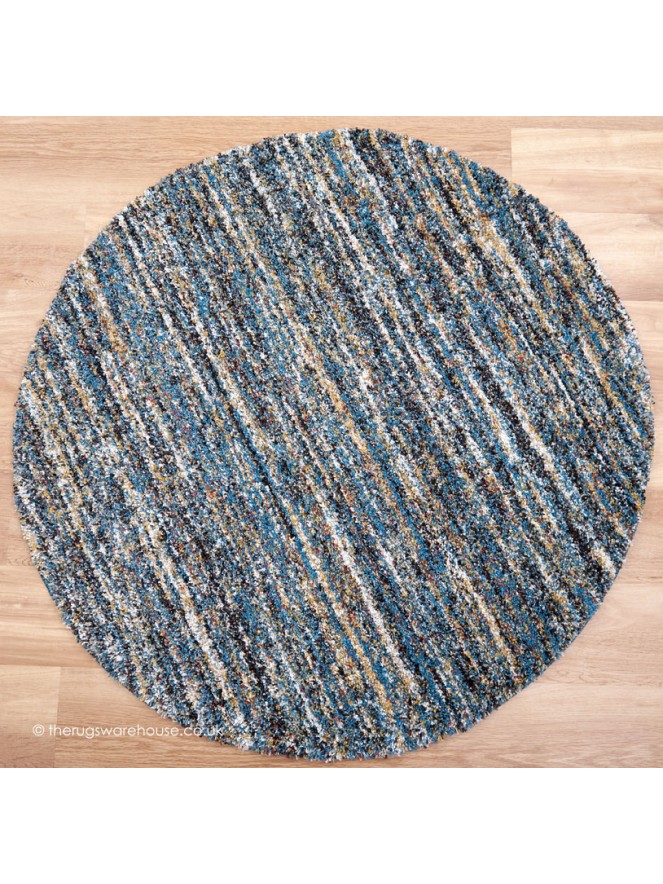 Dunya Blue Circle Rug - 2