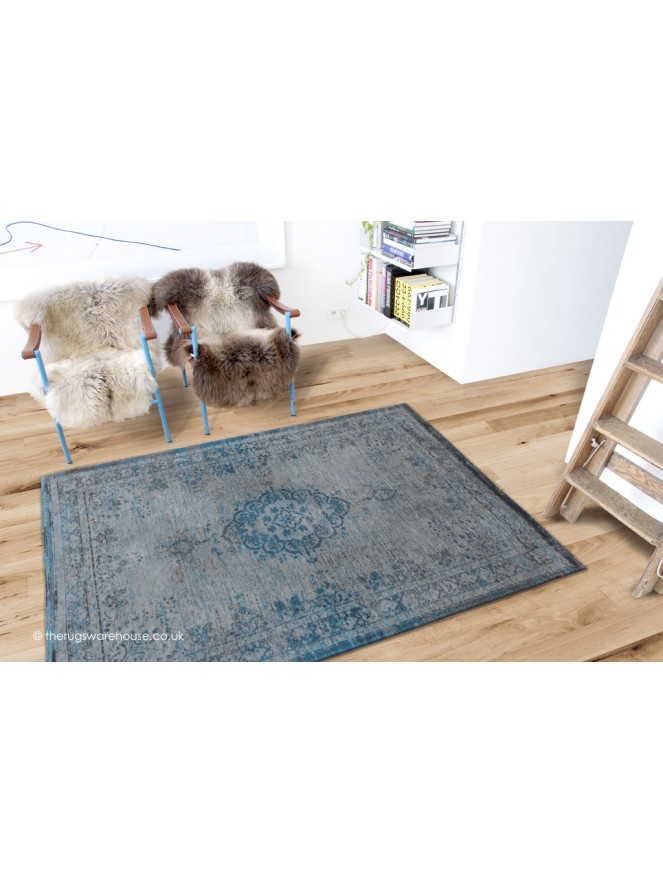 Grey Turquoise Rug - 5