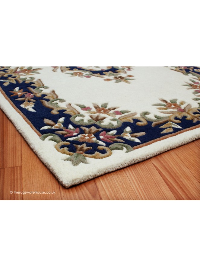 Royal Ivory Blue Rug - 3