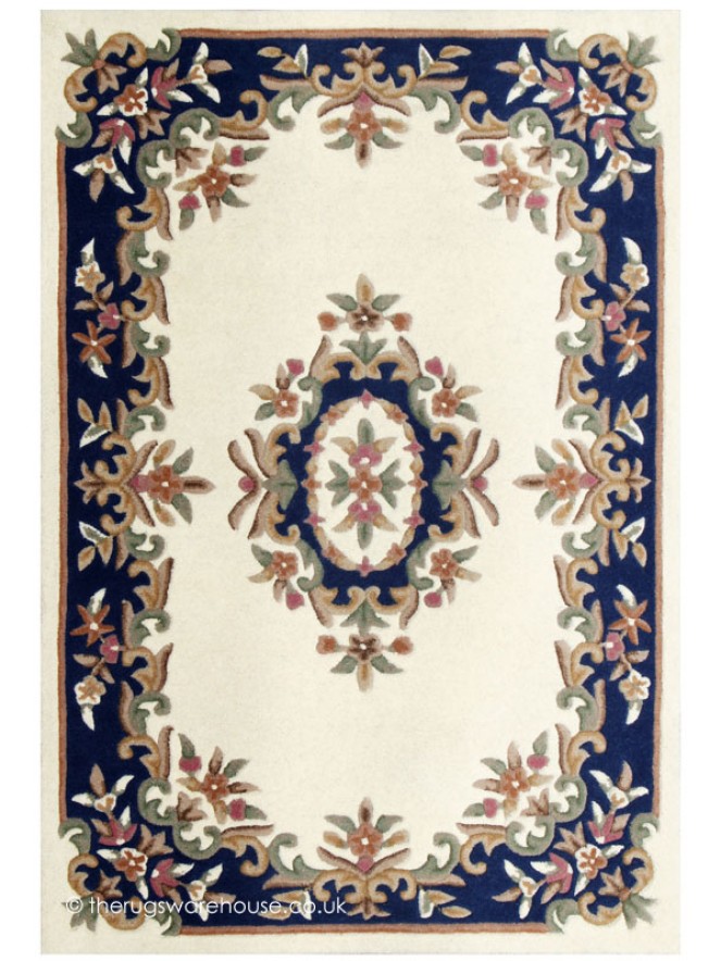 Royal Ivory Blue Rug - 4