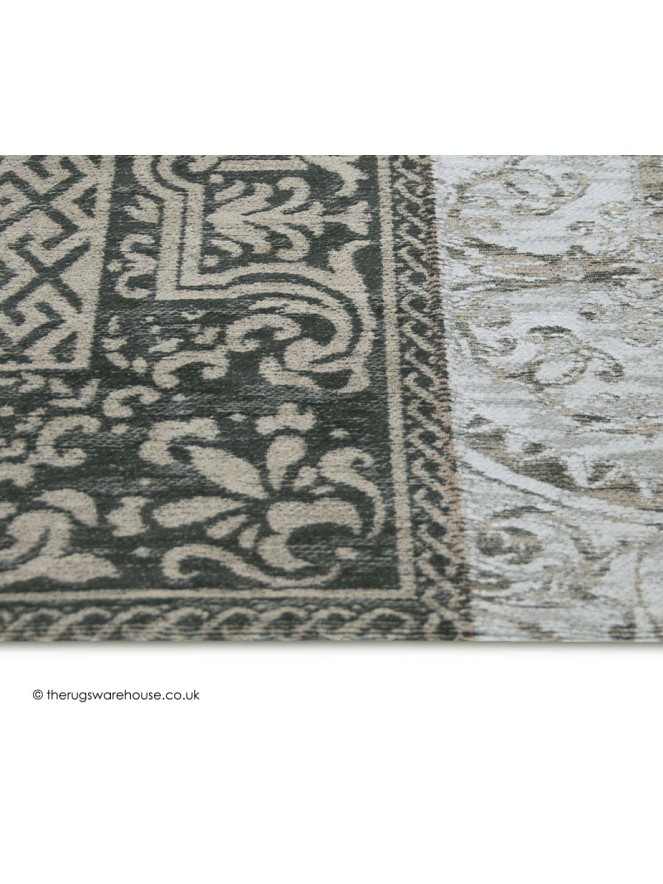 Vintage Black White Rug - 3