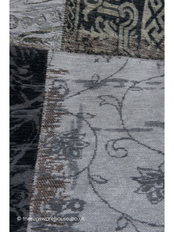 Vintage Black White Rug - 11