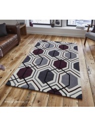 Aimo Cream Purple Rug - Thumbnail - 2