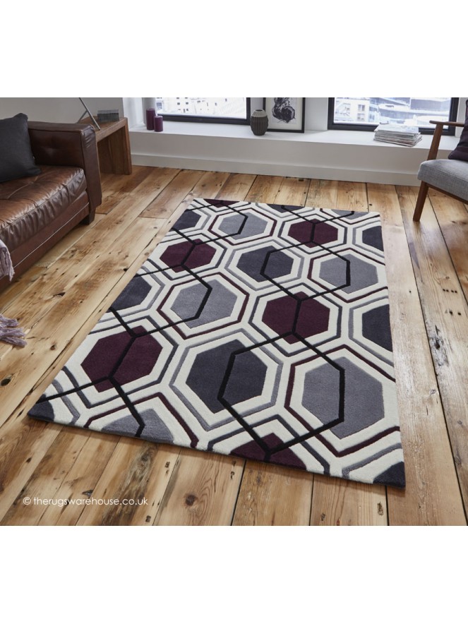 Aimo Cream Purple Rug - 2