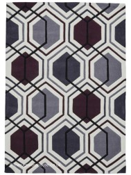 Aimo Cream Purple Rug - Thumbnail - 4