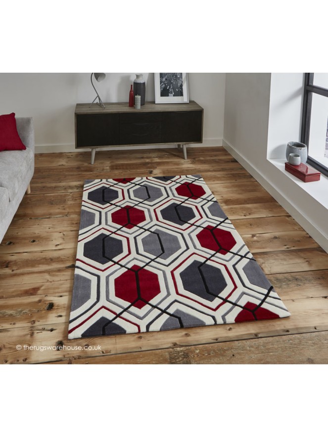 Aimo Cream Red Rug - 2