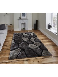 Cobbles Black Grey Rug - Thumbnail - 2