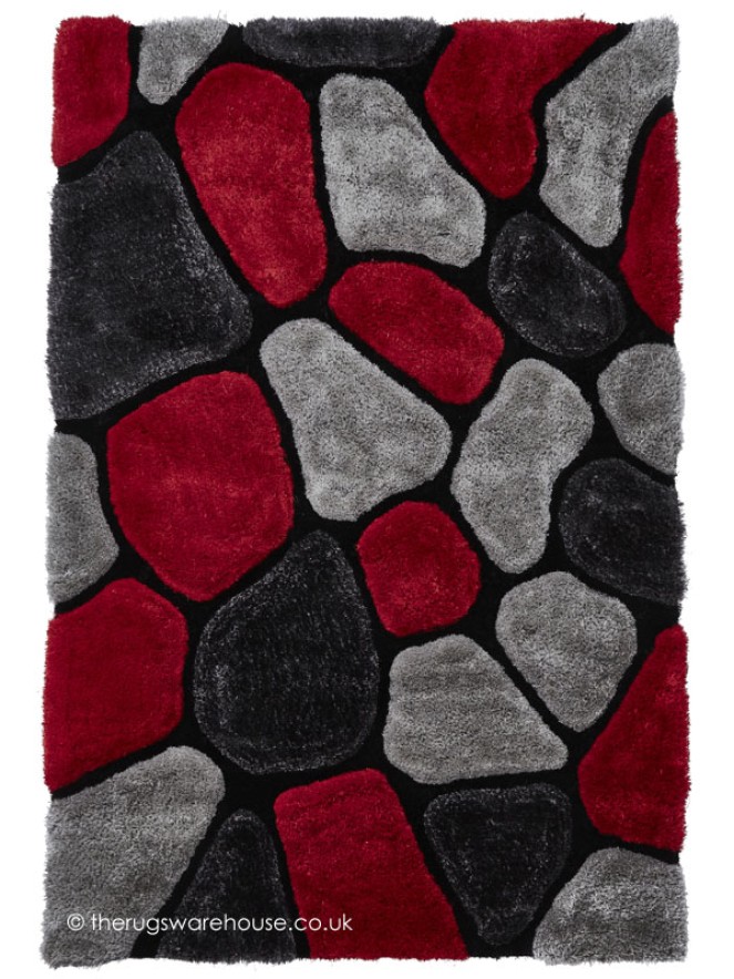 Cobbles Grey Red Rug - 4