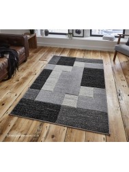 Jigsaw Grey Black Rug - Thumbnail - 2