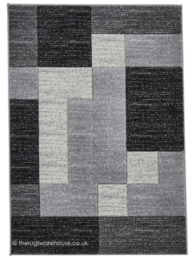 Jigsaw Grey Black Rug - 4