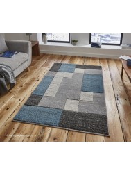 Jigsaw Grey Blue Rug - Thumbnail - 2