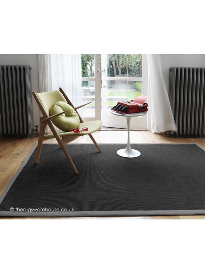 Sisal Black Grey Rug - 2