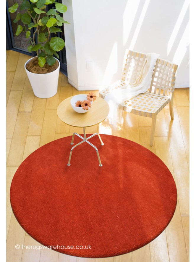 Comfort Burnt Orange Circle Rug - 2