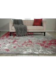 Twilight Chic Grey Red Rug - Thumbnail - 2