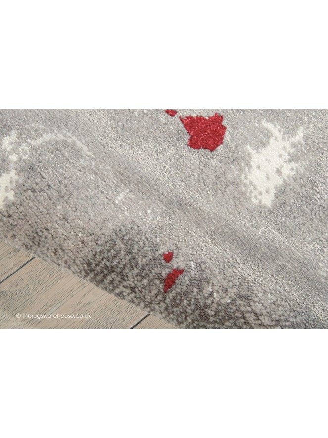 Twilight Chic Grey Red Rug - 5