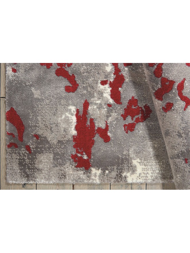 Twilight Chic Grey Red Rug - 6