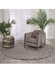 Twilight Chic Grey Circle Rug - Thumbnail - 2