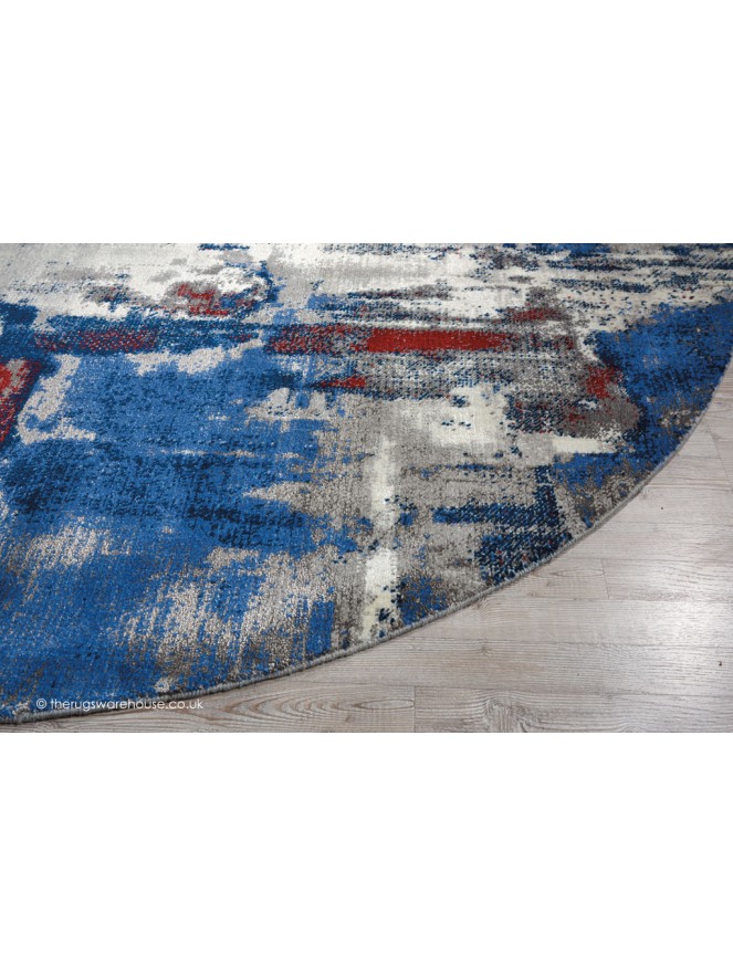 Twilight Chic Grey Blue Circle Rug - 5