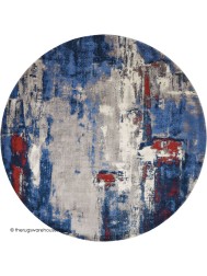 Twilight Chic Grey Blue Circle Rug - Thumbnail - 6