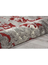 Twilight Chic Grey Red Circle Rug - Thumbnail - 4