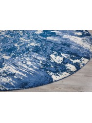 Twilight Chic Blue Ivory Circle Rug - Thumbnail - 5