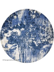 Twilight Chic Blue Ivory Circle Rug - Thumbnail - 6