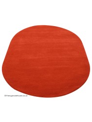 Comfort Burnt Orange Oval Rug - Thumbnail - 6