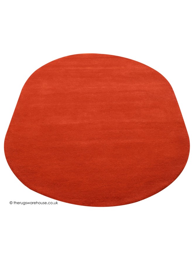 Comfort Burnt Orange Oval Rug - 6